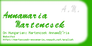 annamaria martencsek business card